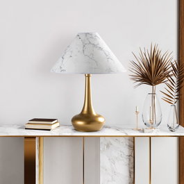 Opviq Luna - 15259 Lámpara de Mesa Dorado y Blanco